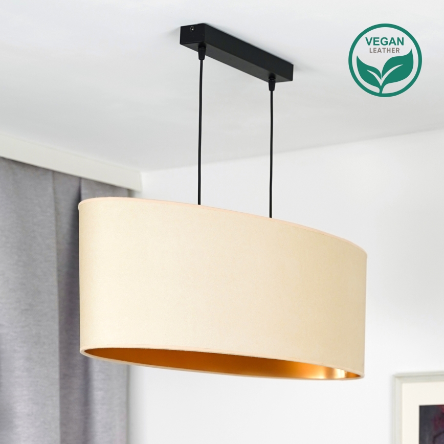Duolla - Kattokruunu johdossa OVAL VEGAN 2xE27/15W/230V kerma