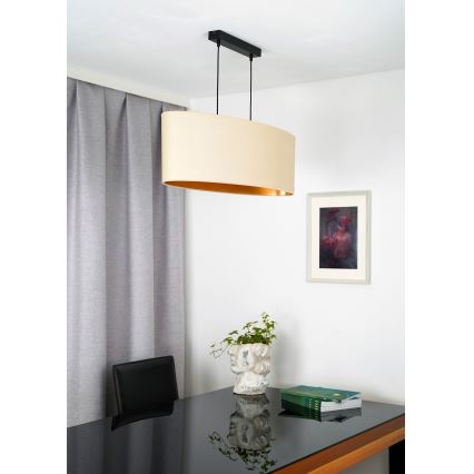Duolla - Kattokruunu johdossa OVAL VEGAN 2xE27/15W/230V kerma