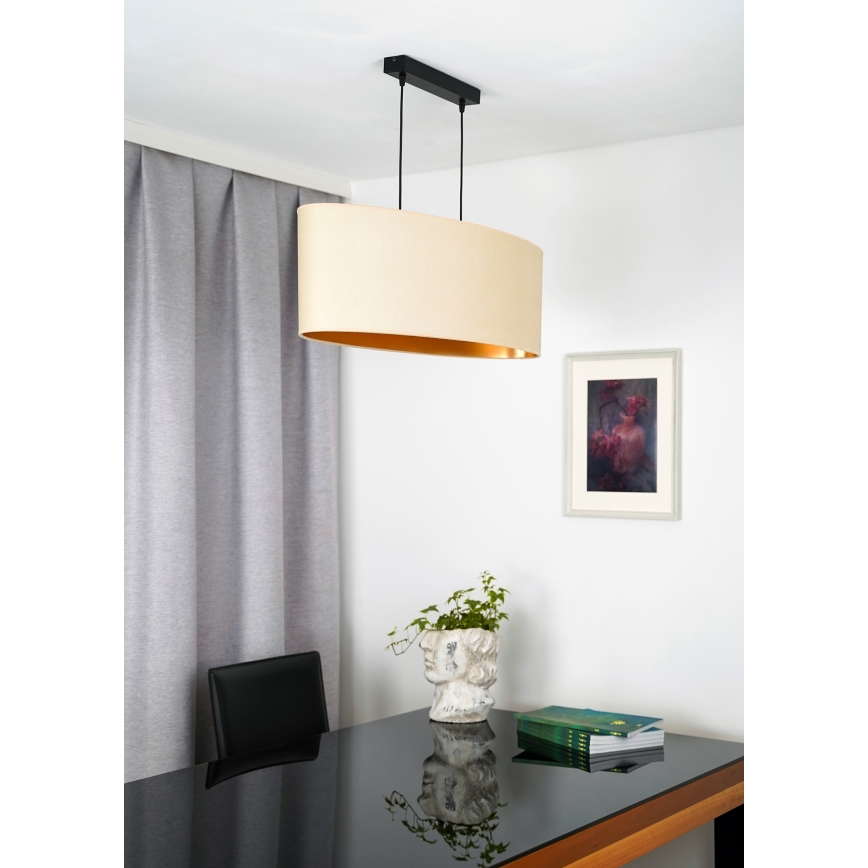 Duolla - Kattokruunu johdossa OVAL VEGAN 2xE27/15W/230V kerma