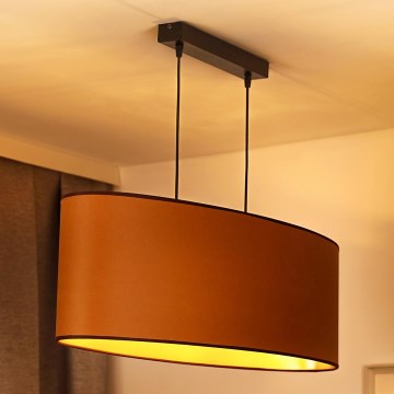 Duolla - Kattokruunu johdossa OVAL VEGAN 2xE27/15W/230V ruskea
