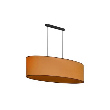Duolla - Kattokruunu johdossa OVAL VEGAN 2xE27/15W/230V ruskea