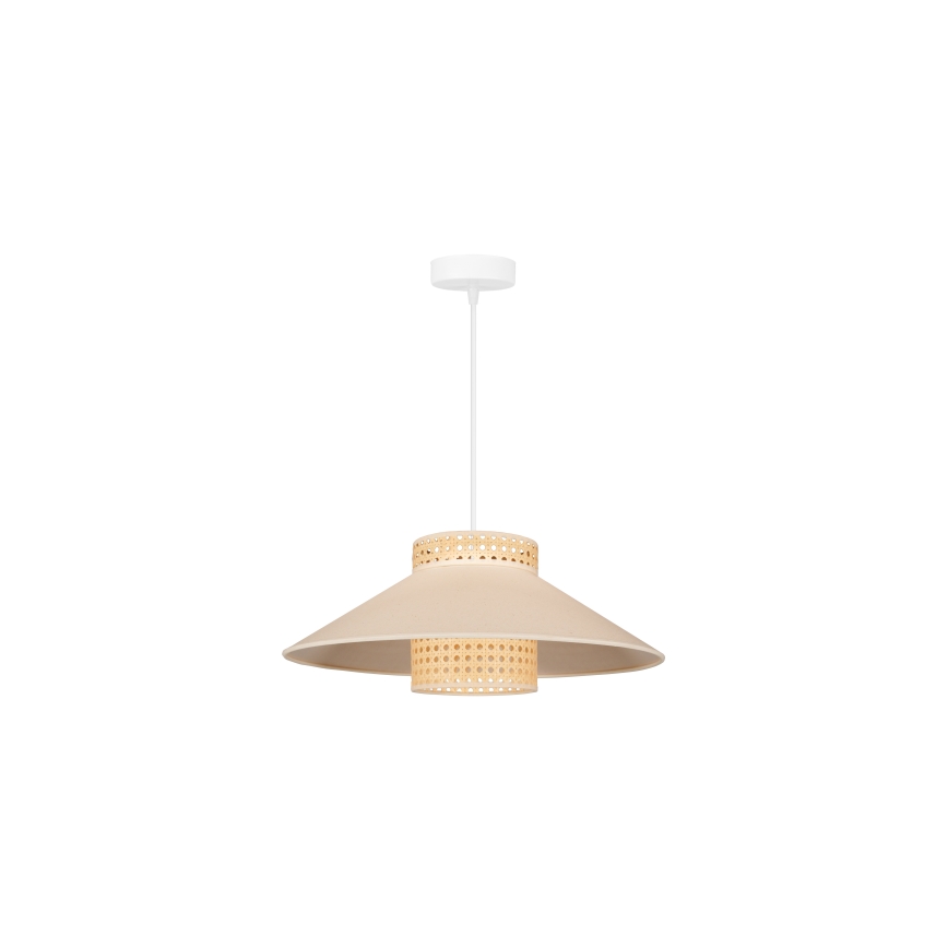 Duolla - Kattokruunu johdossa RIO RATTAN 1xE27/15W/230V halkaisija 45 cm beige/rottinki