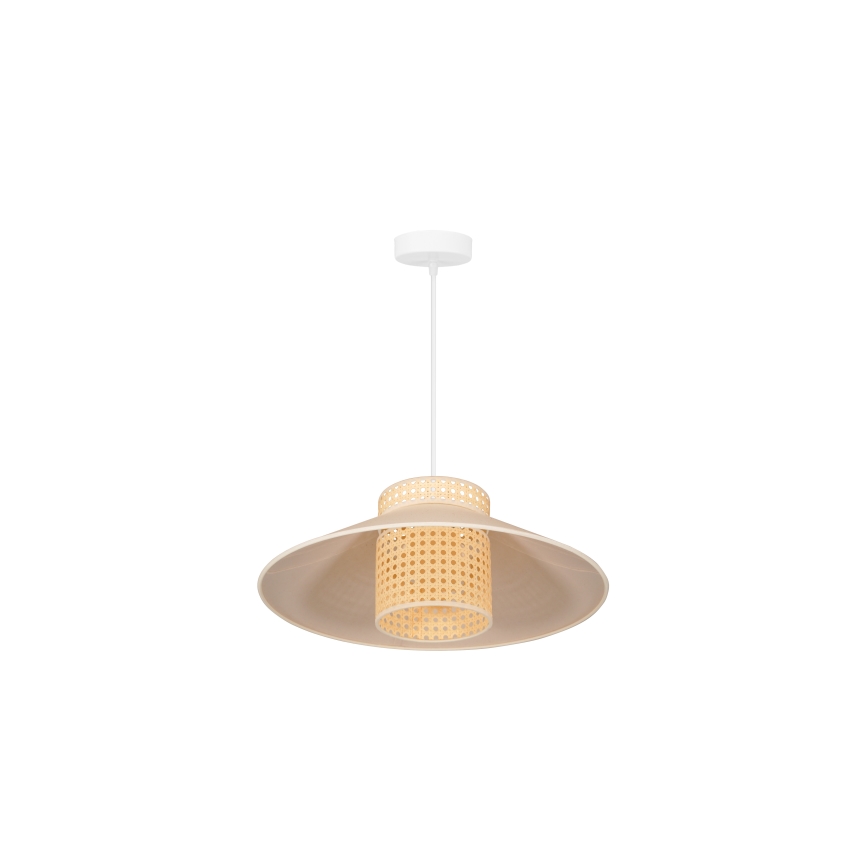 Duolla - Kattokruunu johdossa RIO RATTAN 1xE27/15W/230V halkaisija 45 cm beige/rottinki