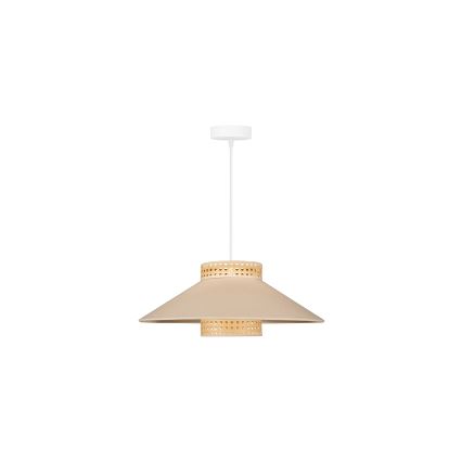 Duolla - Kattokruunu johdossa RIO RATTAN 1xE27/15W/230V halkaisija 45 cm beige/rottinki