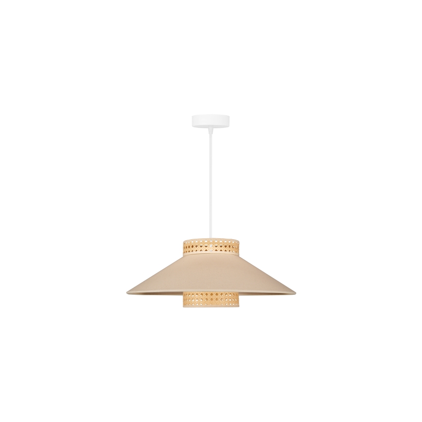 Duolla - Kattokruunu johdossa RIO RATTAN 1xE27/15W/230V halkaisija 45 cm beige/rottinki