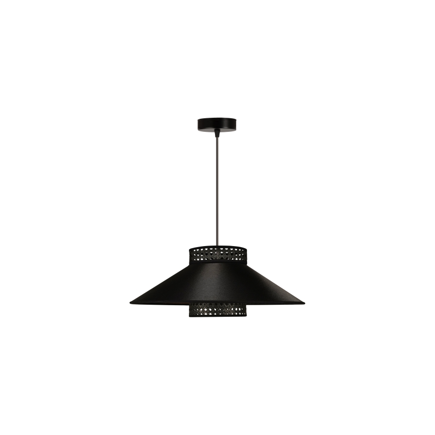Duolla - Kattokruunu johdossa RIO RATTAN 1xE27/15W/230V halkaisija 45 cm musta/kulta