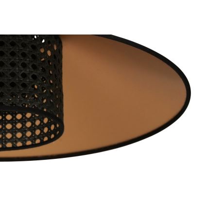 Duolla - Kattokruunu johdossa RIO RATTAN 1xE27/15W/230V halkaisija 45 cm musta/kulta