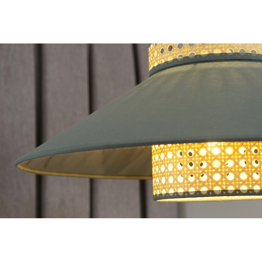 Duolla - Kattokruunu johdossa RIO RATTAN 1xE27/15W/230V halkaisija 45 cm vihreä/rottinki