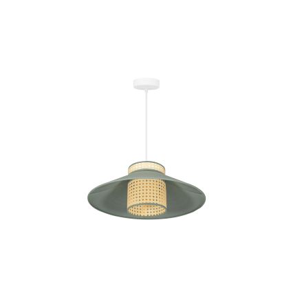 Duolla - Kattokruunu johdossa RIO RATTAN 1xE27/15W/230V halkaisija 45 cm vihreä/rottinki