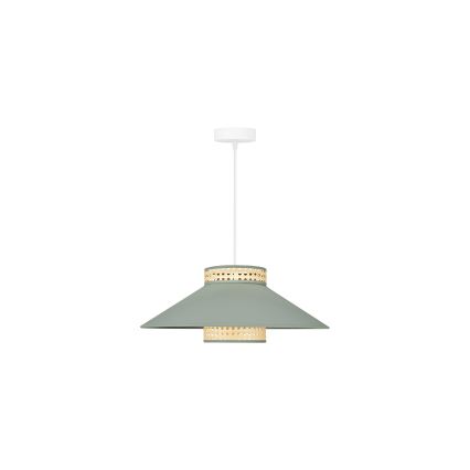 Duolla - Kattokruunu johdossa RIO RATTAN 1xE27/15W/230V halkaisija 45 cm vihreä/rottinki