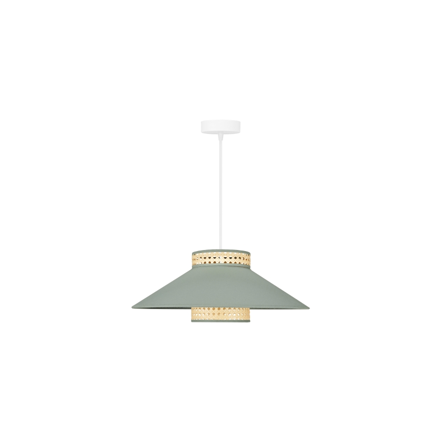 Duolla - Kattokruunu johdossa RIO RATTAN 1xE27/15W/230V halkaisija 45 cm vihreä/rottinki