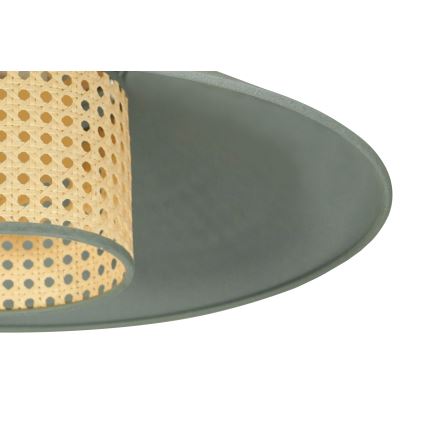 Duolla - Kattokruunu johdossa RIO RATTAN 1xE27/15W/230V halkaisija 45 cm vihreä/rottinki