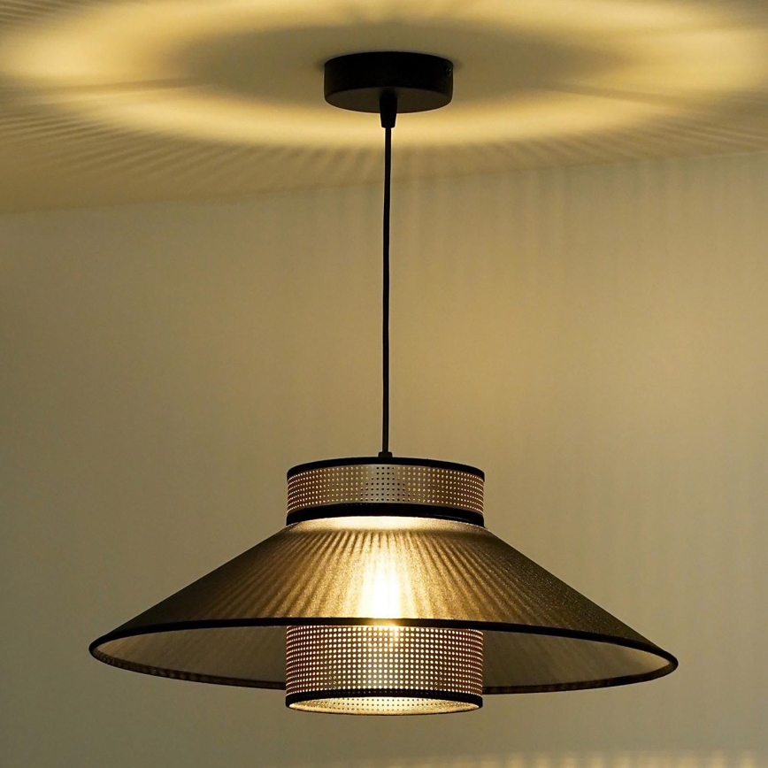 Duolla - Kattokruunu johdossa RIO SHINY 1xE27/15W/230V halkaisija 45 cm musta/kupari