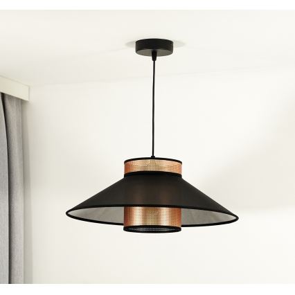 Duolla - Kattokruunu johdossa RIO SHINY 1xE27/15W/230V halkaisija 45 cm musta/kupari