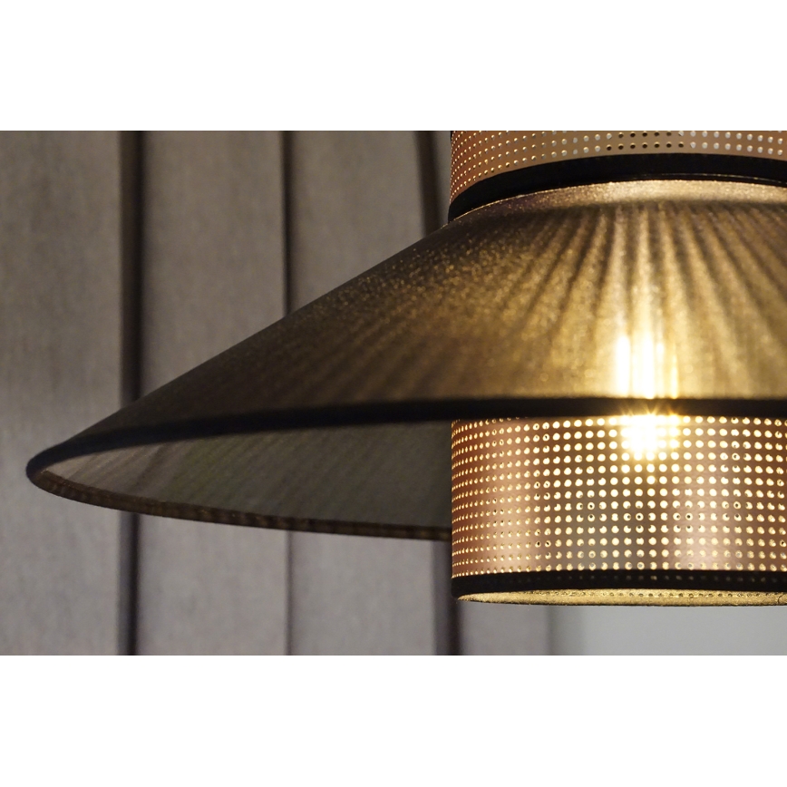 Duolla - Kattokruunu johdossa RIO SHINY 1xE27/15W/230V halkaisija 45 cm musta/kupari