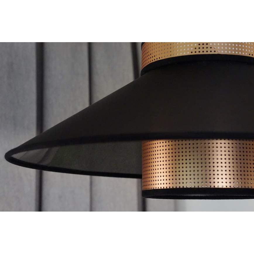 Duolla - Kattokruunu johdossa RIO SHINY 1xE27/15W/230V halkaisija 45 cm musta/kupari