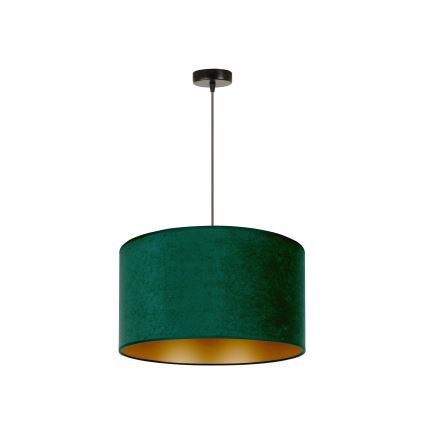 Duolla - Kattokruunu johdossa ROLLER 1xE27/15W/230V halkaisija 40 cm tummanvihreä/kulta