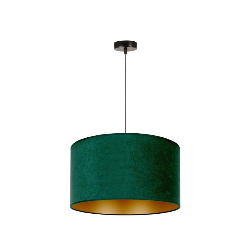 Duolla - Kattokruunu johdossa ROLLER 1xE27/15W/230V halkaisija 40 cm tummanvihreä/kulta