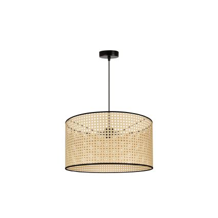 Duolla - Kattokruunu johdossa ROLLER 1xE27/15W/230V halkaisija 45 cm rottinki/musta