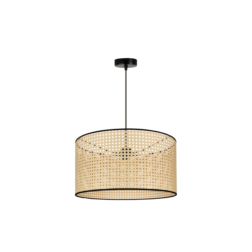 Duolla - Kattokruunu johdossa ROLLER 1xE27/15W/230V halkaisija 45 cm rottinki/musta