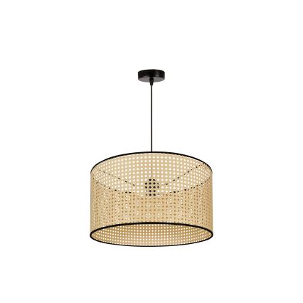Duolla - Kattokruunu johdossa ROLLER 1xE27/15W/230V halkaisija 45 cm rottinki/musta
