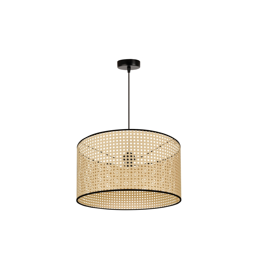 Duolla - Kattokruunu johdossa ROLLER 1xE27/15W/230V halkaisija 45 cm rottinki/musta