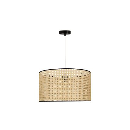 Duolla - Kattokruunu johdossa ROLLER 1xE27/15W/230V halkaisija 45 cm rottinki/musta