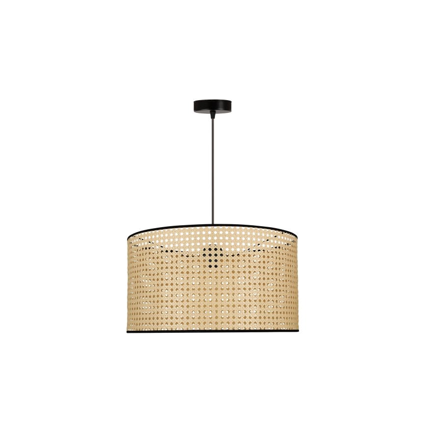 Duolla - Kattokruunu johdossa ROLLER 1xE27/15W/230V halkaisija 45 cm rottinki/musta