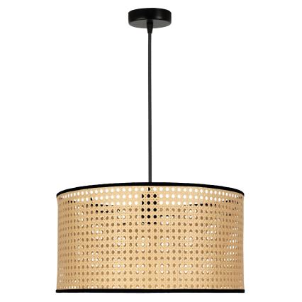 Duolla - Kattokruunu johdossa ROLLER 1xE27/15W/230V halkaisija 45 cm rottinki/musta