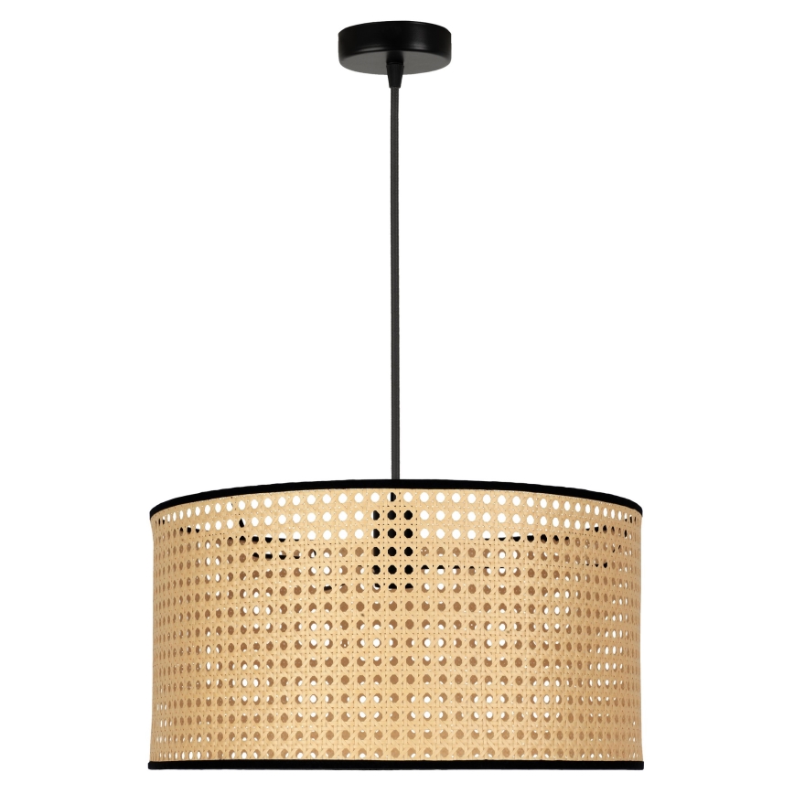 Duolla - Kattokruunu johdossa ROLLER 1xE27/15W/230V halkaisija 45 cm rottinki/musta