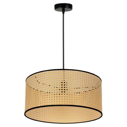 Duolla - Kattokruunu johdossa ROLLER 1xE27/15W/230V halkaisija 45 cm rottinki/musta