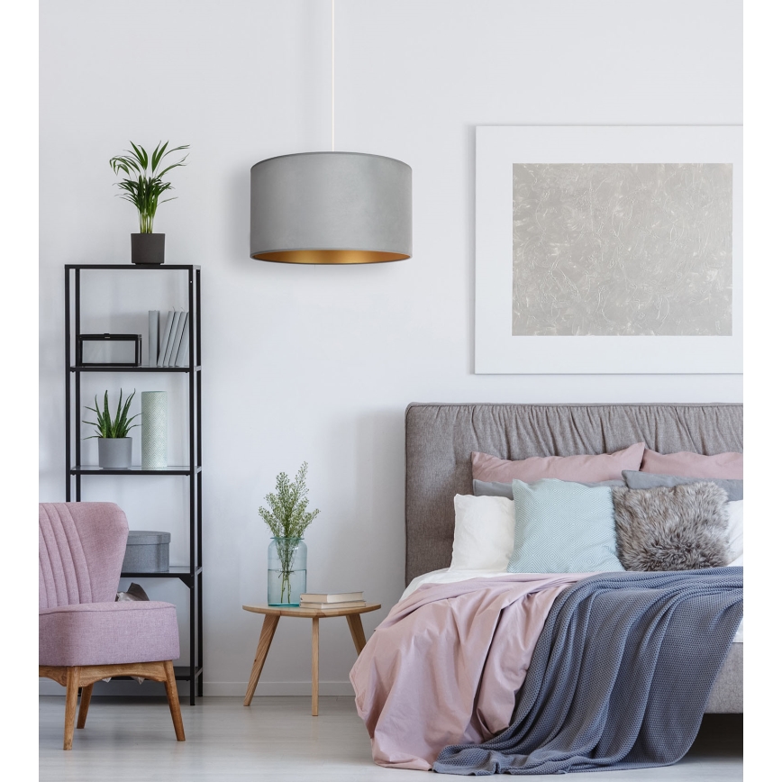 Duolla - Kattokruunu johdossa ROLLER 1xE27/15W/230V kevyt halkaisija 40 cm vihreä/kulta