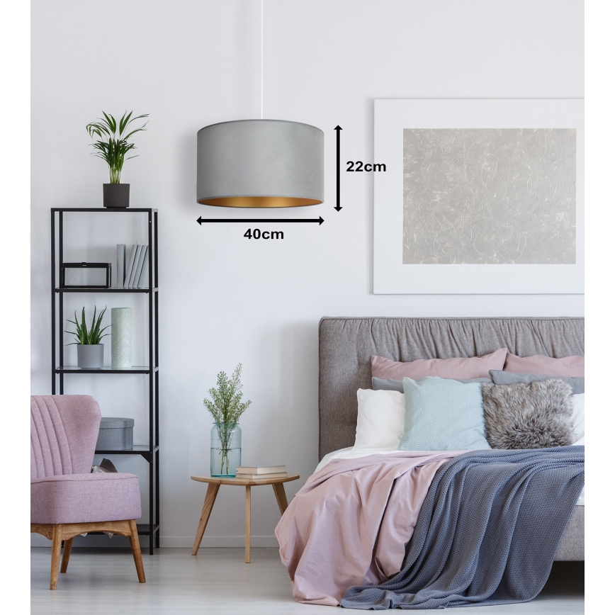 Duolla - Kattokruunu johdossa ROLLER 1xE27/15W/230V kevyt halkaisija 40 cm vihreä/kulta