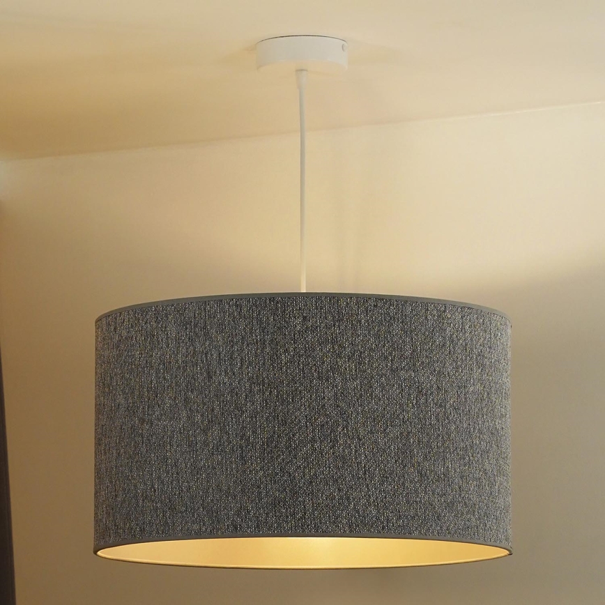 Duolla - Kattokruunu johdossa ROLLER ECO RECYCLING 1xE27/15W/230V halkaisija 45 cm harmaa