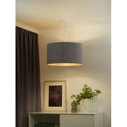Duolla - Kattokruunu johdossa ROLLER ECO RECYCLING 1xE27/15W/230V halkaisija 45 cm harmaa