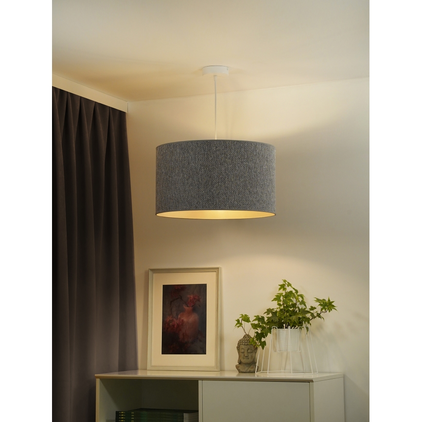 Duolla - Kattokruunu johdossa ROLLER ECO RECYCLING 1xE27/15W/230V halkaisija 45 cm harmaa