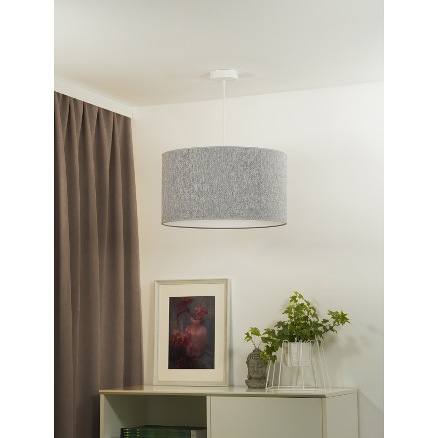 Duolla - Kattokruunu johdossa ROLLER ECO RECYCLING 1xE27/15W/230V halkaisija 45 cm harmaa