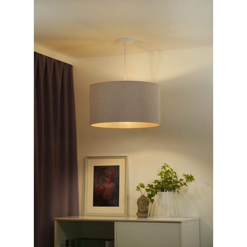 Duolla - Kattokruunu johdossa ROLLER ECO RECYCLING 1xE27/15W/230V halkaisija 45 cm kerma