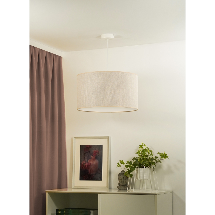 Duolla - Kattokruunu johdossa ROLLER ECO RECYCLING 1xE27/15W/230V halkaisija 45 cm kerma