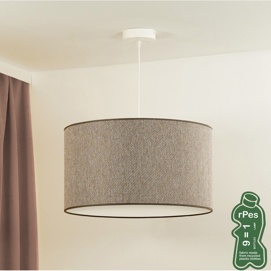 Duolla - Kattokruunu johdossa ROLLER ECO RECYCLING 1xE27/15W/230V halkaisija 45 cm ruskea