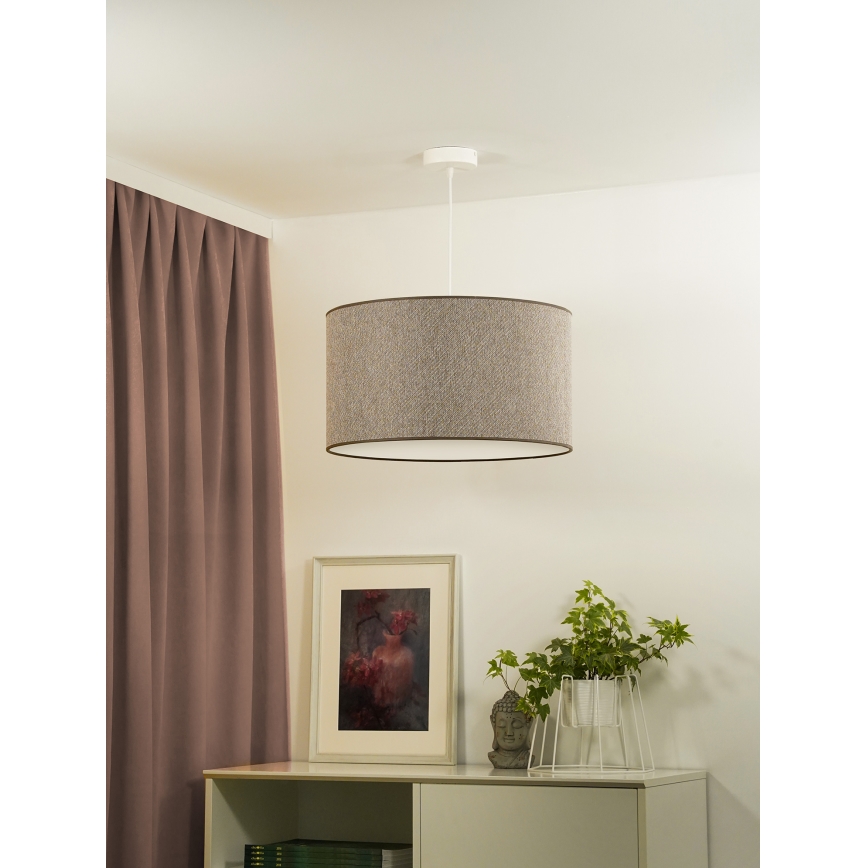 Duolla - Kattokruunu johdossa ROLLER ECO RECYCLING 1xE27/15W/230V halkaisija 45 cm ruskea