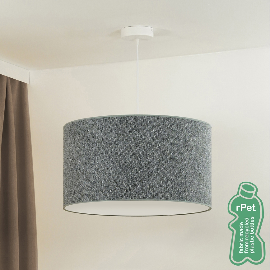 Duolla - Kattokruunu johdossa ROLLER ECO RECYCLING 1xE27/15W/230V halkaisija 45 cm vihreä