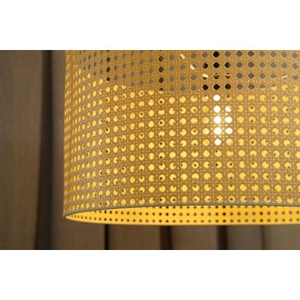 Duolla - Kattokruunu johdossa ROLLER RATTAN 1xE27/15W/230V halkaisija 45 cm beige