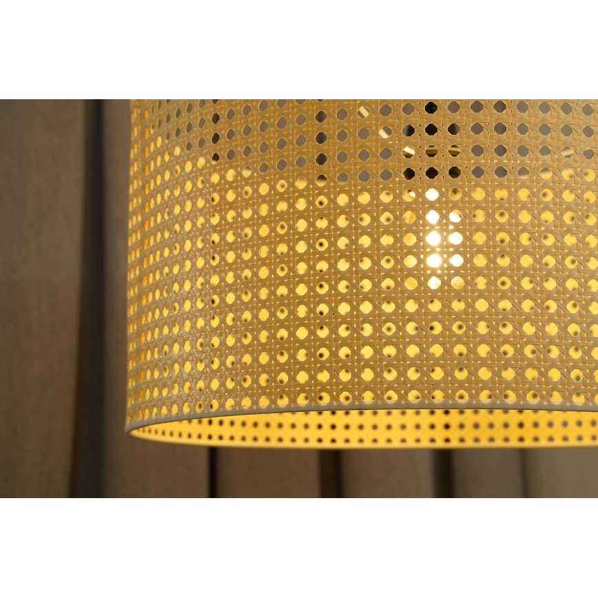 Duolla - Kattokruunu johdossa ROLLER RATTAN 1xE27/15W/230V halkaisija 45 cm beige