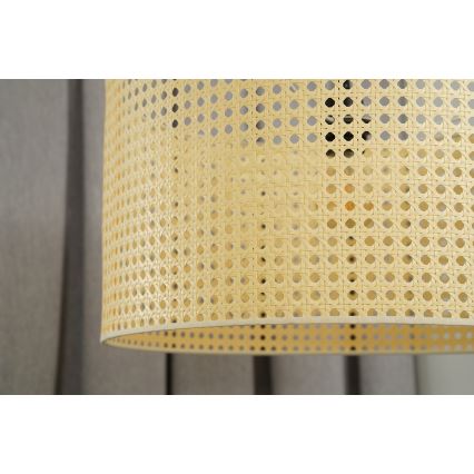 Duolla - Kattokruunu johdossa ROLLER RATTAN 1xE27/15W/230V halkaisija 45 cm beige