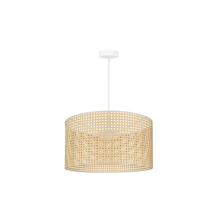 Duolla - Kattokruunu johdossa ROLLER RATTAN 1xE27/15W/230V halkaisija 45 cm beige