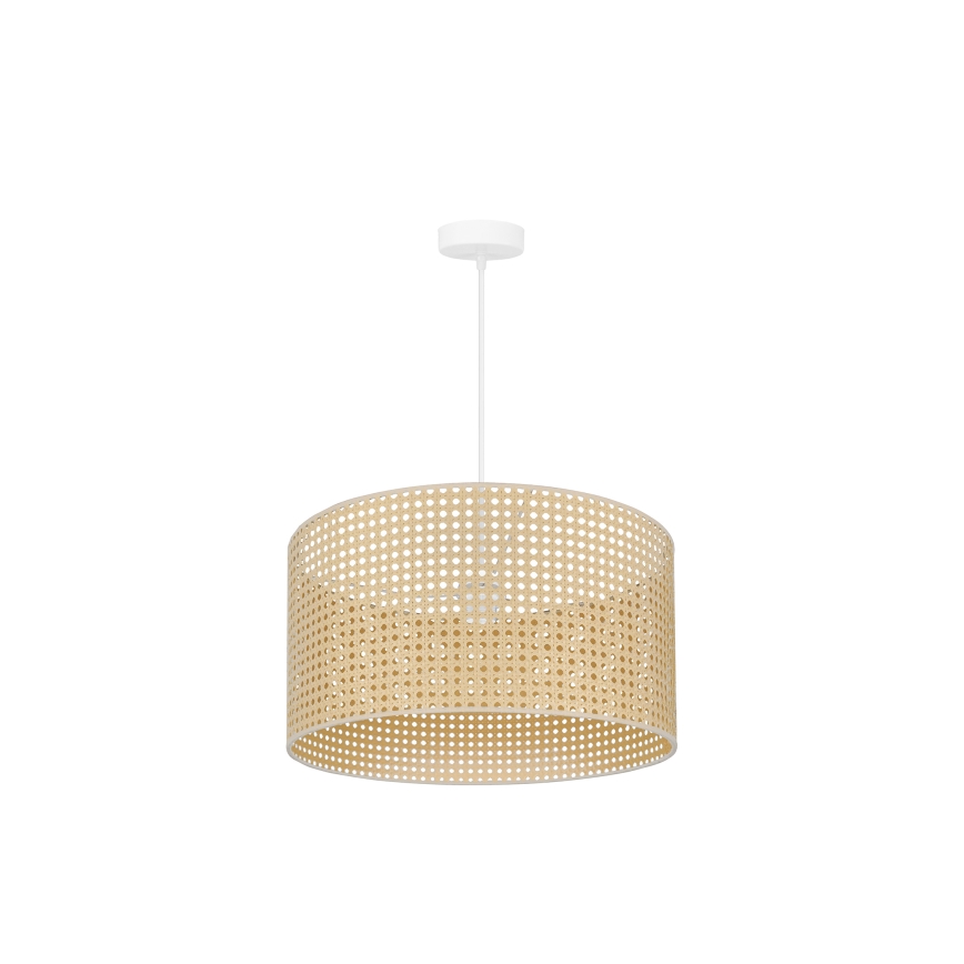 Duolla - Kattokruunu johdossa ROLLER RATTAN 1xE27/15W/230V halkaisija 45 cm beige