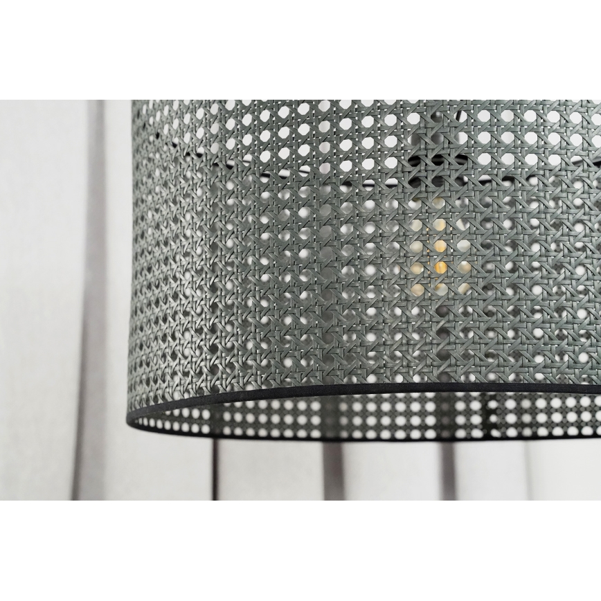 Duolla - Kattokruunu johdossa ROLLER RATTAN 1xE27/15W/230V halkaisija 45 cm musta