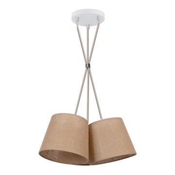Duolla - Kattokruunu johdossa ROSSA 3xE27/15W/230V halkaisija 45 cm ruskea