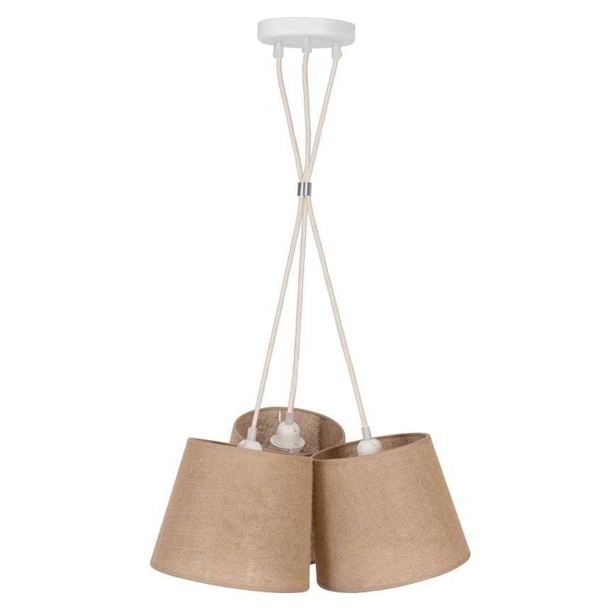 Duolla - Kattokruunu johdossa ROSSA 3xE27/15W/230V halkaisija 45 cm ruskea